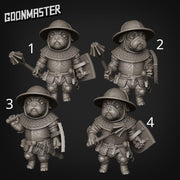 Battle Pugs. Pug Knights with Maces - Goonmaster | 28mm and 32mm | Wargaming | DnD | Tabletop Roleplaying