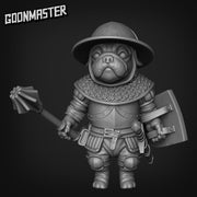 Battle Pugs. Pug Knights with Maces - Goonmaster | 28mm and 32mm | Wargaming | DnD | Tabletop Roleplaying