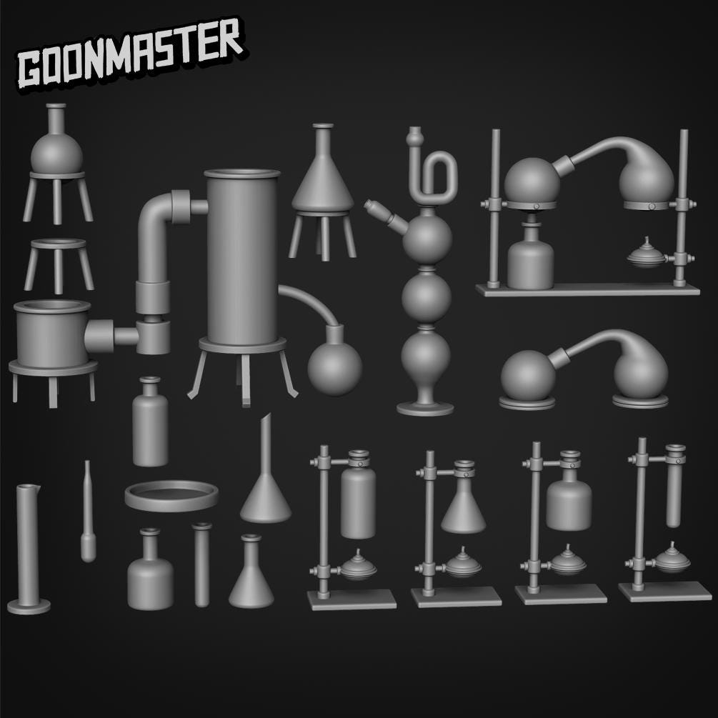Lab Equipment - Goonmaster Basing Bits | 28mm and 32mm | Wargaming | DnD | Tabletop Roleplaying