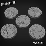 Damaged Reinforced Concrete Bases - Goonmaster | 28mm and 32mm | Wargaming | DnD | Tabletop Roleplaying