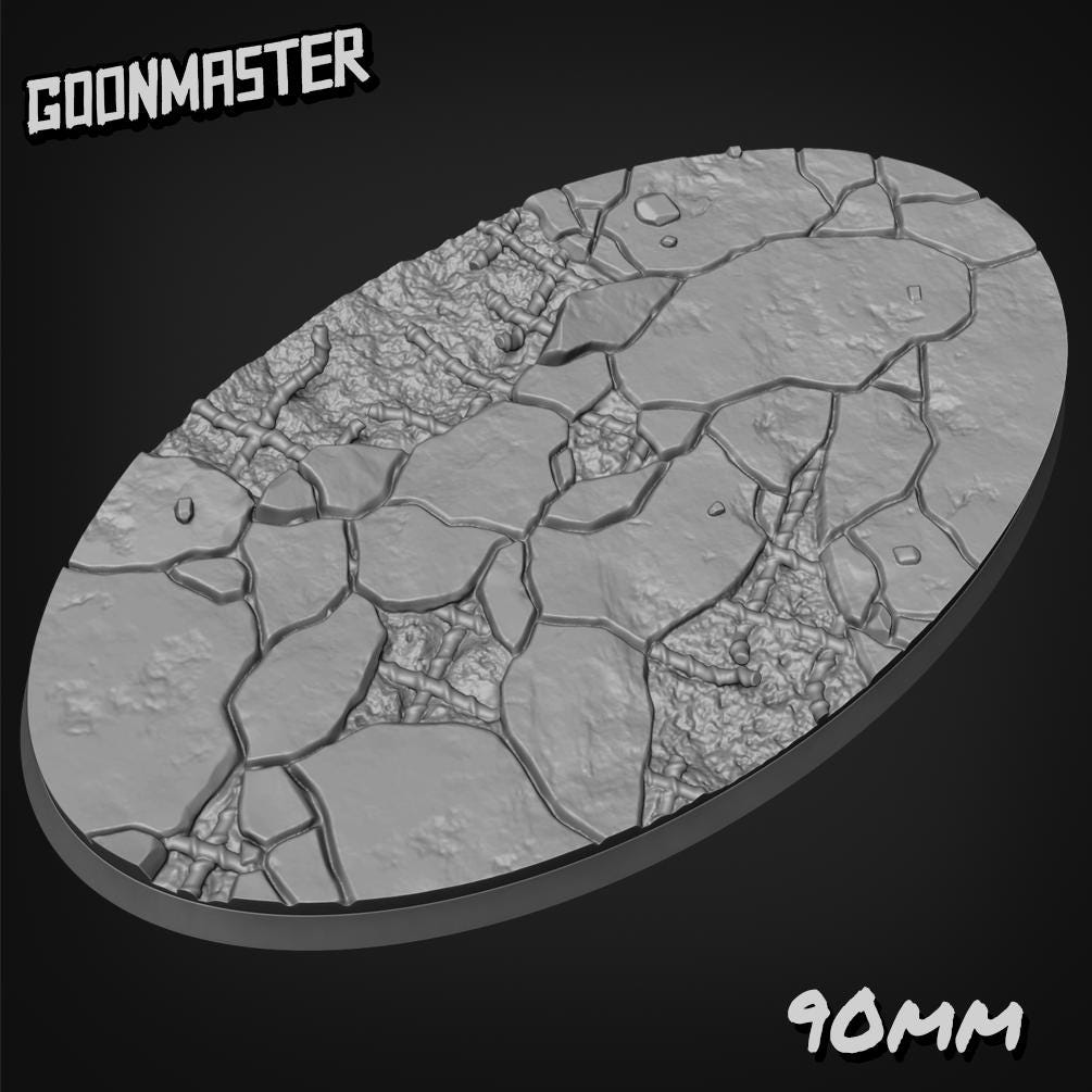 Damaged Reinforced Concrete Bases - Goonmaster | 28mm and 32mm | Wargaming | DnD | Tabletop Roleplaying