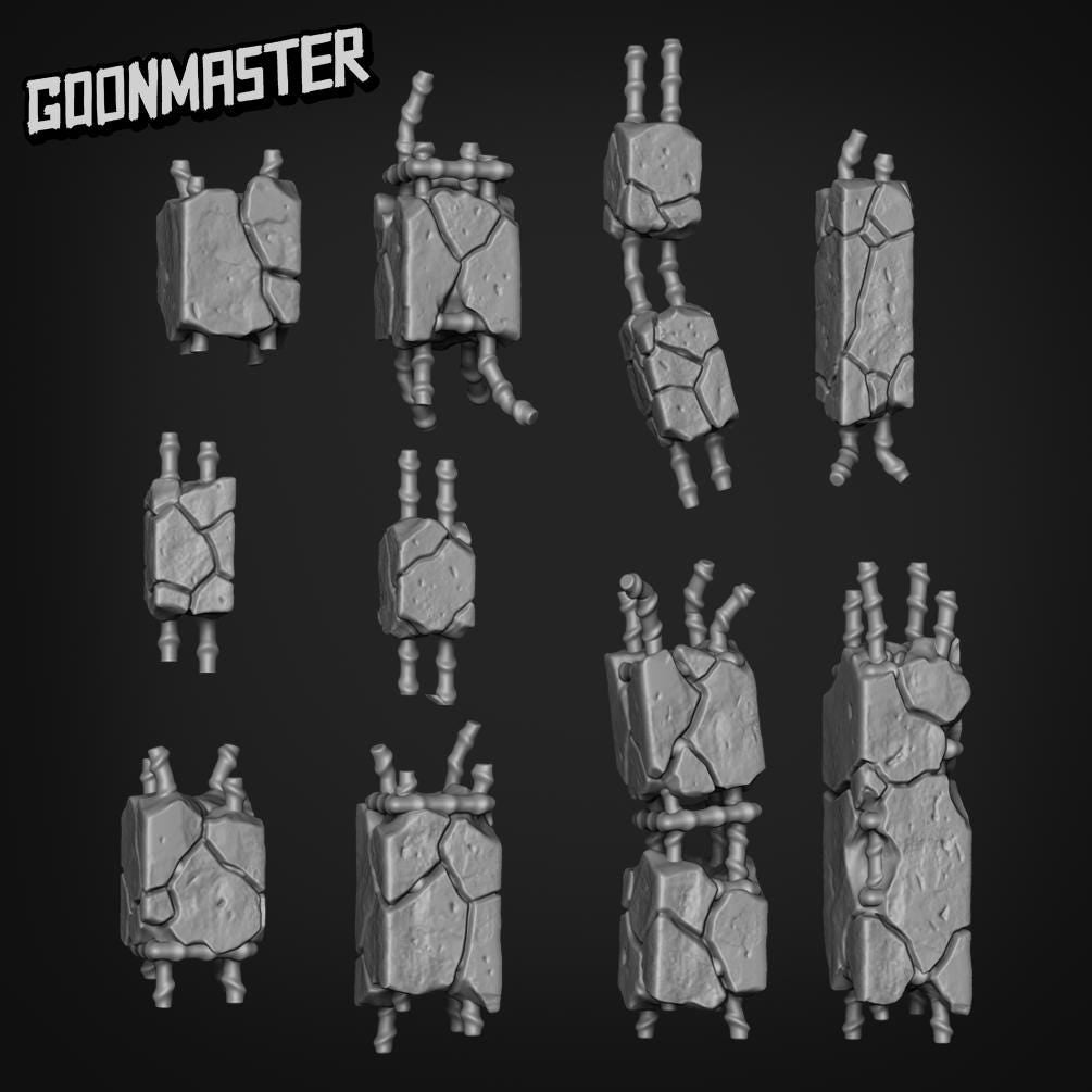 Reinforced Concrete Pillars - Goonmaster Basing Bits | 28mm and 32mm | Wargaming | DnD | Tabletop Roleplaying