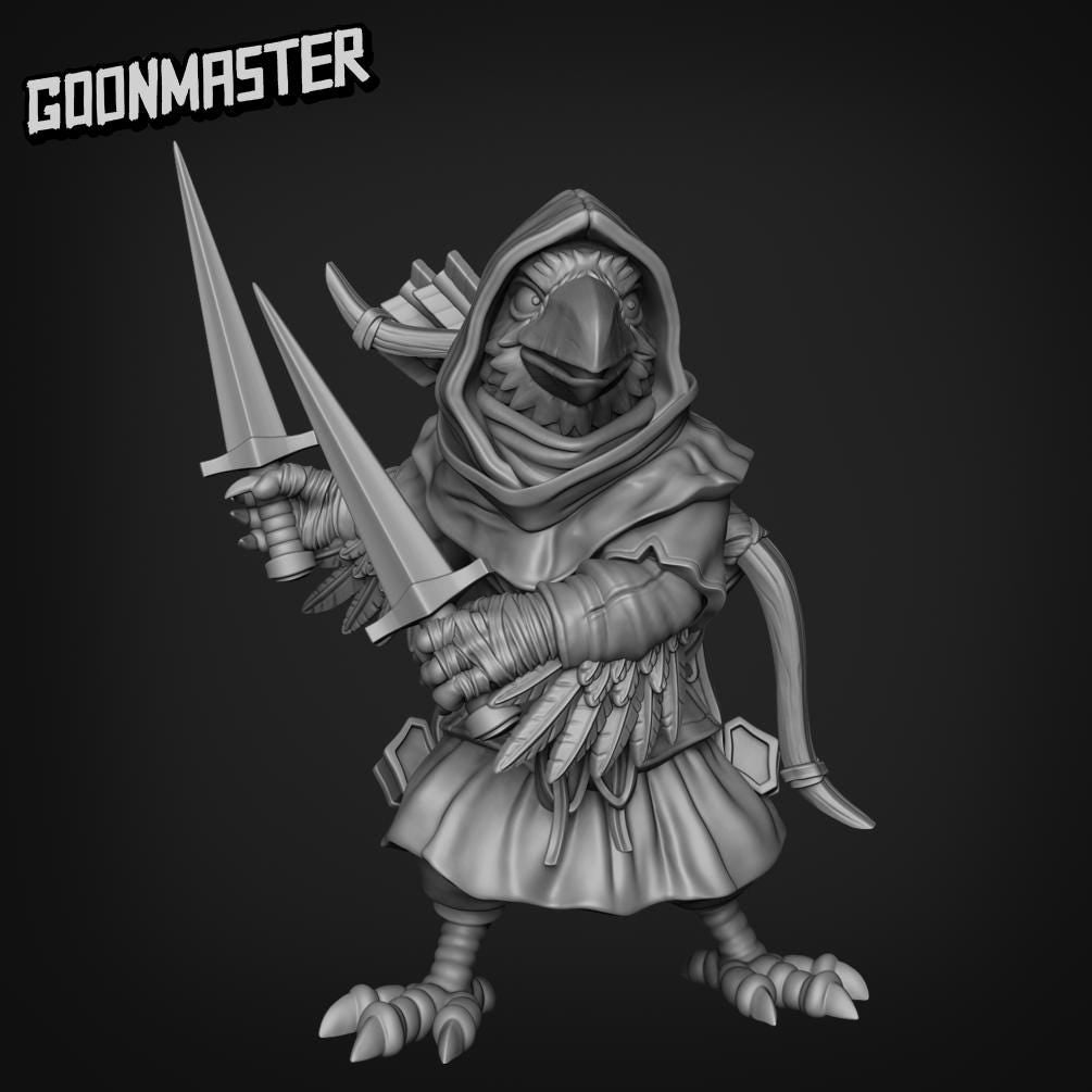Bad Bird Rogue, Crowfolk Ranger - Goonmaster | 28mm and 32mm | Wargaming | DnD | Tabletop Roleplaying