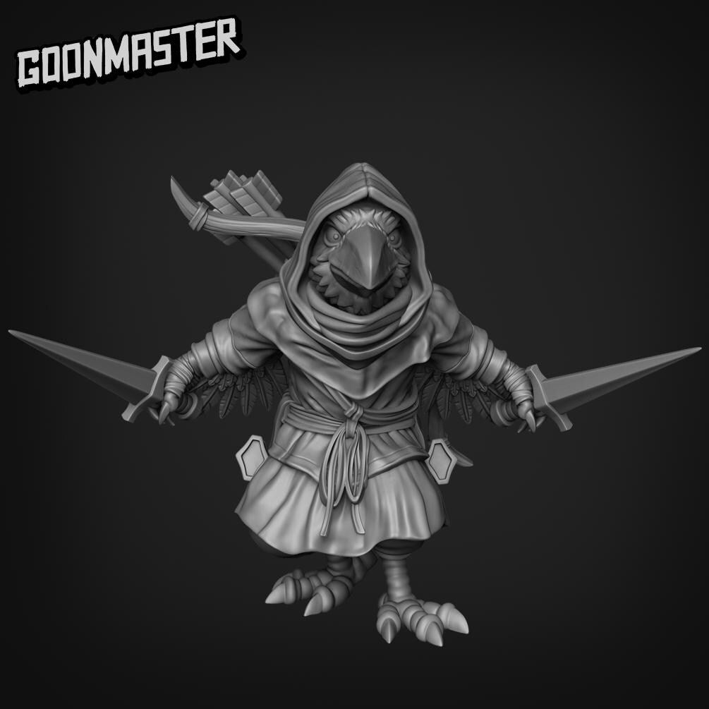Bad Bird Rogue, Crowfolk Ranger - Goonmaster | 28mm and 32mm | Wargaming | DnD | Tabletop Roleplaying