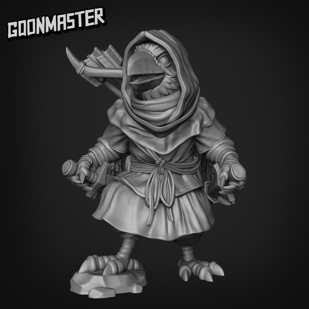 Bad Bird Rogue, Crowfolk Ranger - Goonmaster | 28mm and 32mm | Wargaming | DnD | Tabletop Roleplaying