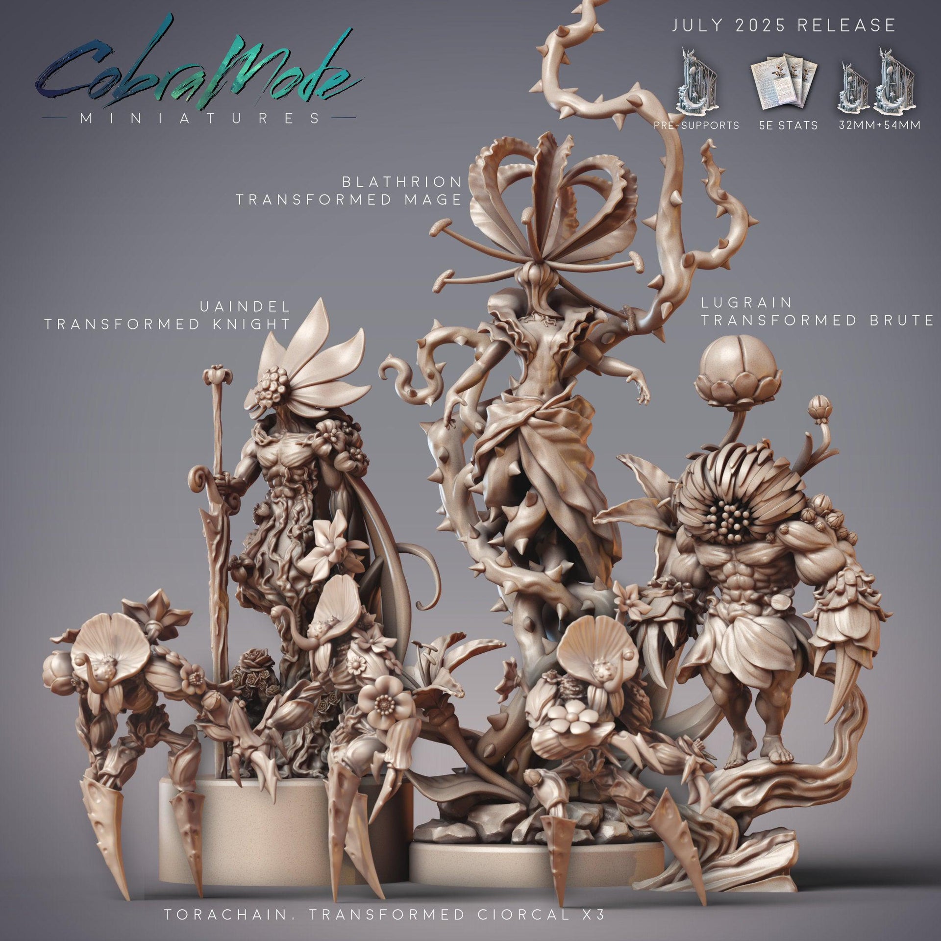 Torachain Transformed Ciorcal, Fungus Infected Monster - CobraMode | 28mm and 32mm | Wargaming | DnD | Tabletop Roleplaying