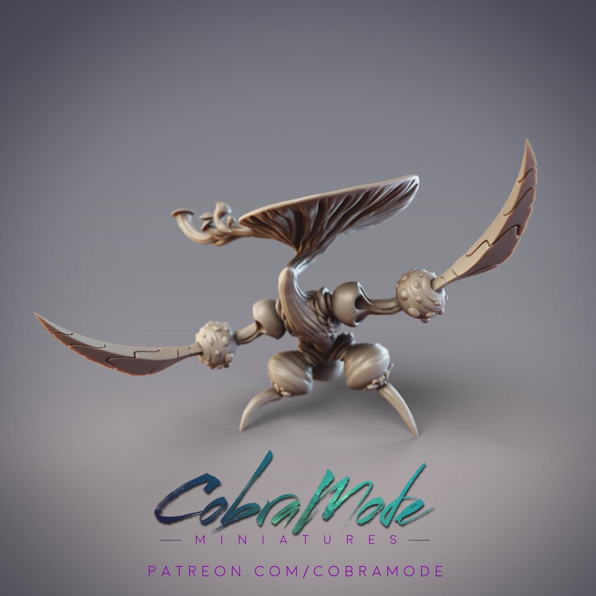 Hyphan Rogue, Mushroomfolk Assassin - CobraMode | 28mm and 32mm | Wargaming | DnD | Tabletop Roleplaying