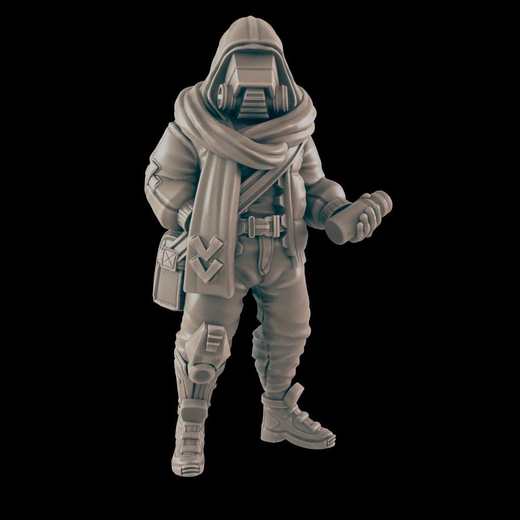 Messenger. Cyberpunk Courier - Ec3d | 28mm and 32mm | Wargaming | DnD | Tabletop Roleplaying