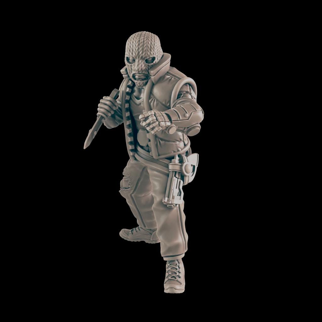 Masked Criminal. Cyberpunk Thief - Ec3d | 28mm and 32mm | Wargaming | DnD | Tabletop Roleplaying