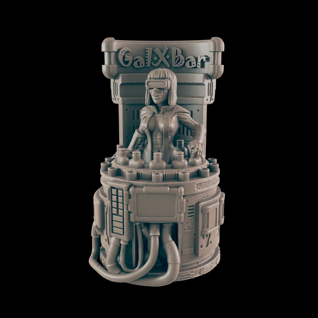 Bal Bar. Robot Bartender - Ec3d | 28mm and 32mm | Wargaming | DnD | Tabletop Roleplaying