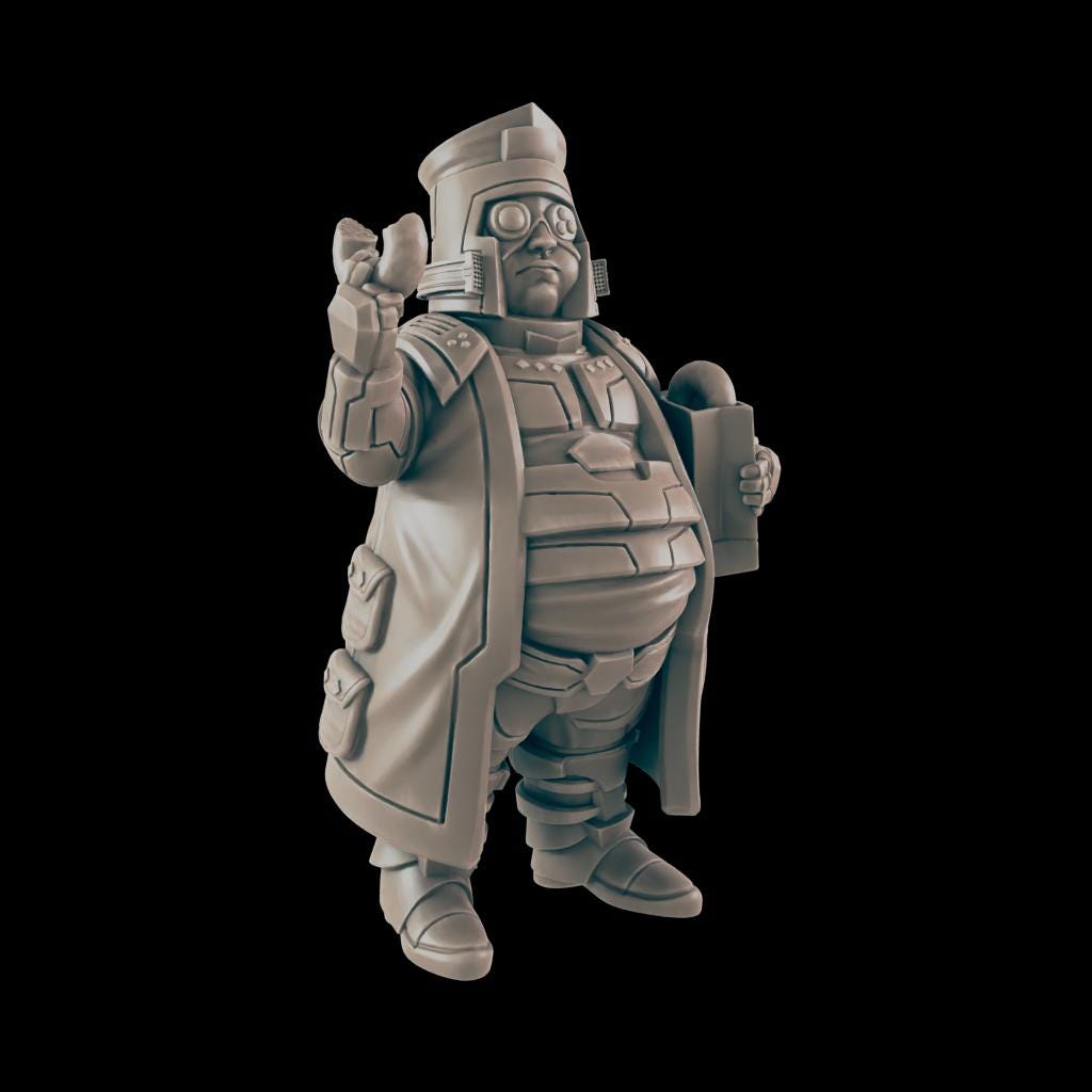 Donut Cop. Cyberpunk Police - Ec3d | 28mm and 32mm | Wargaming | DnD | Tabletop Roleplaying