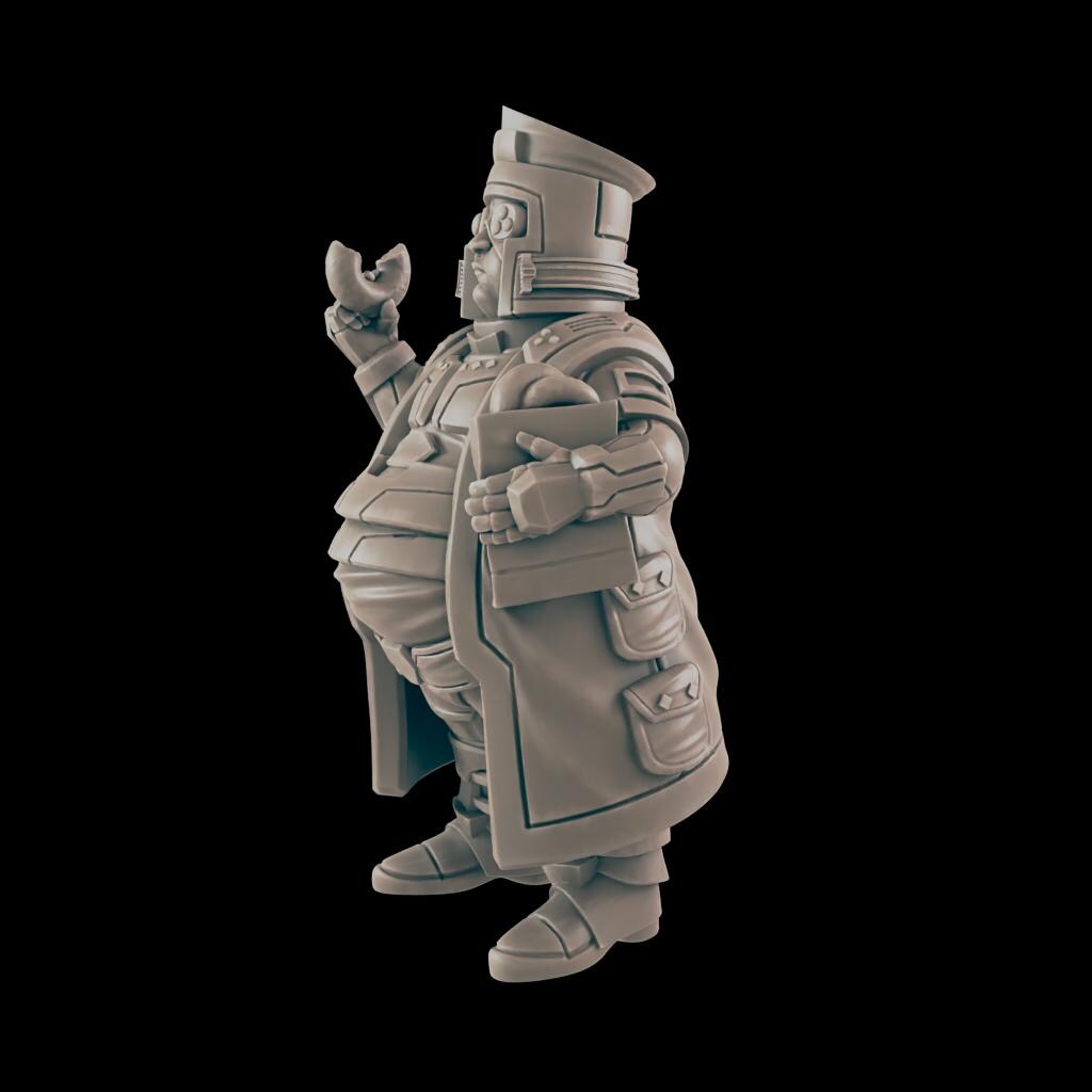 Donut Cop. Cyberpunk Police - Ec3d | 28mm and 32mm | Wargaming | DnD | Tabletop Roleplaying