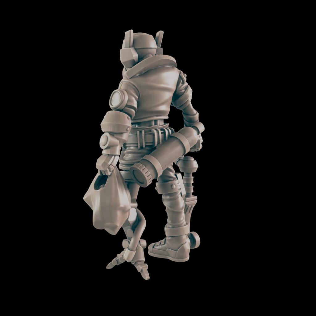 Amputee traveller. Cyberpunk Citizen - Ec3d | 28mm and 32mm | Wargaming | DnD | Tabletop Roleplaying