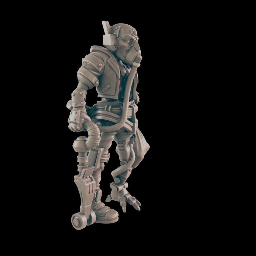 Amputee traveller. Cyberpunk Citizen - Ec3d | 28mm and 32mm | Wargaming | DnD | Tabletop Roleplaying