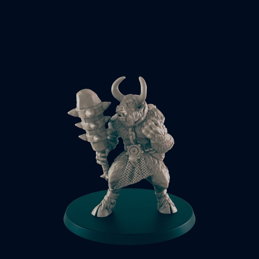 Minotaur - Ec3d | 28mm and 32mm | Wargaming | DnD | Tabletop Roleplaying