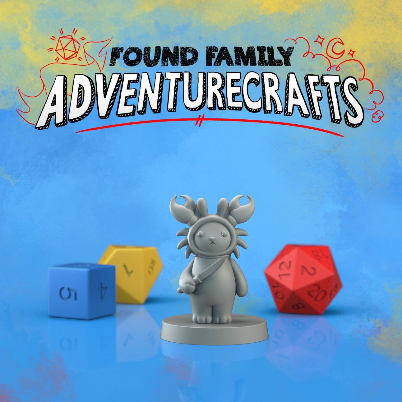 Stab Crab kobold and peanut Cat - Found Family Adventurecrafts | 28mm and 32mm | Wargaming | DnD | Tabletop Roleplaying