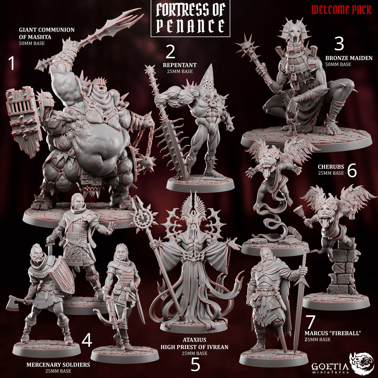 Fortress of Penance, Unholy Cultists Adventure - Goetia Miniatures | 28mm and 32mm | Wargaming | DnD | Tabletop Roleplaying