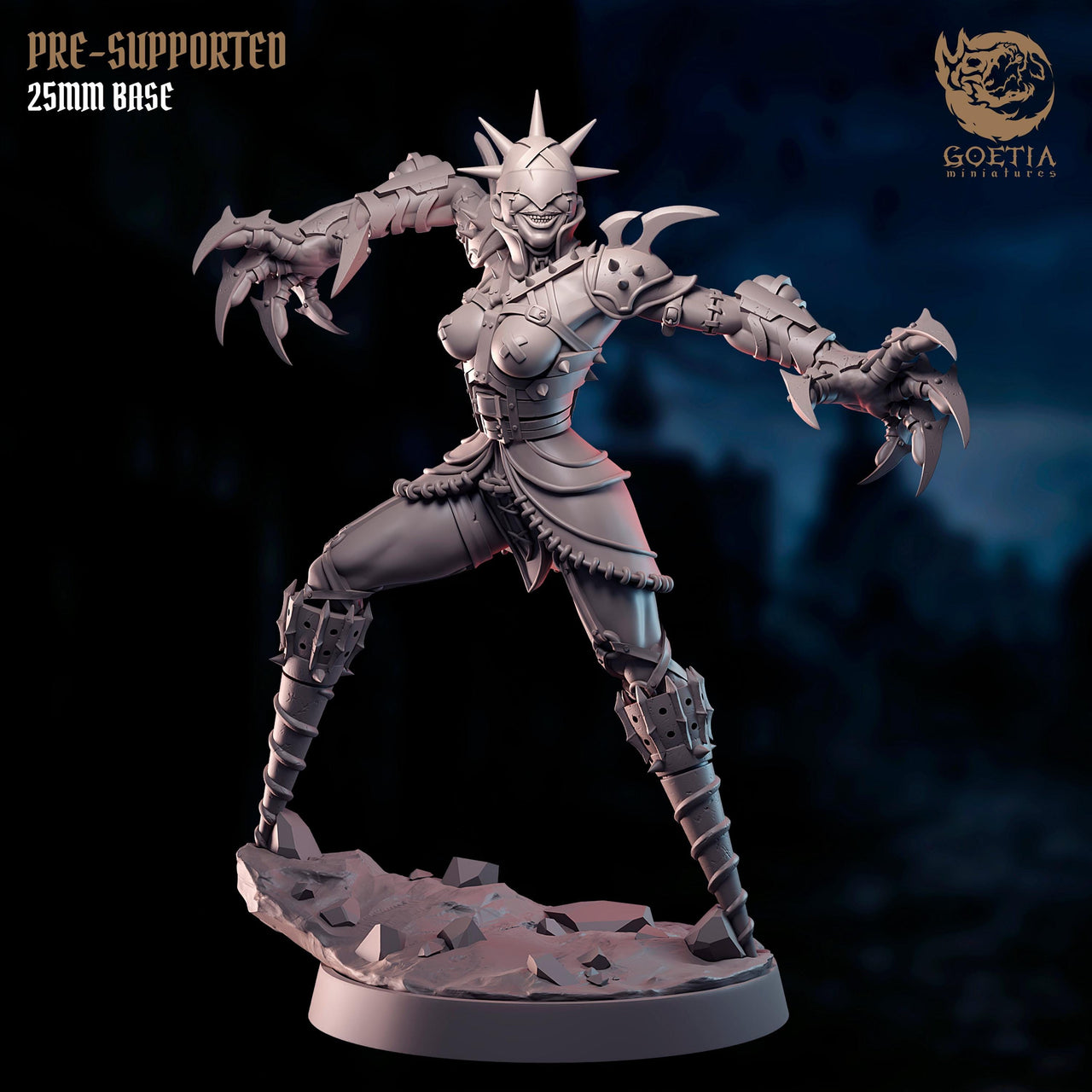 Ivenia Sansa, Mechanical Assassin - Goetia Miniatures | 28mm and 32mm | Wargaming | DnD | Tabletop Roleplaying