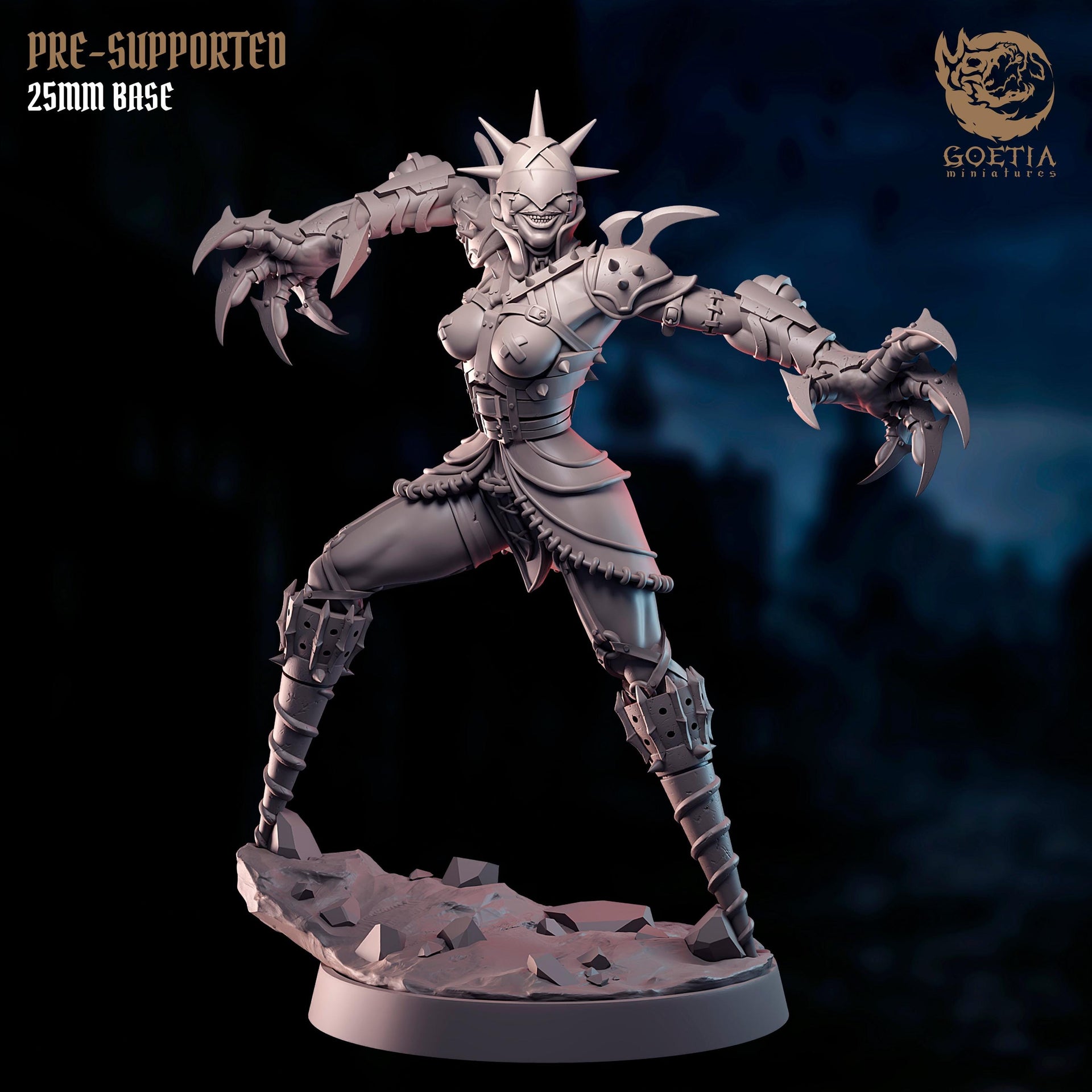 Ivenia Sansa, Mechanical Assassin - Goetia Miniatures | 28mm and 32mm | Wargaming | DnD | Tabletop Roleplaying