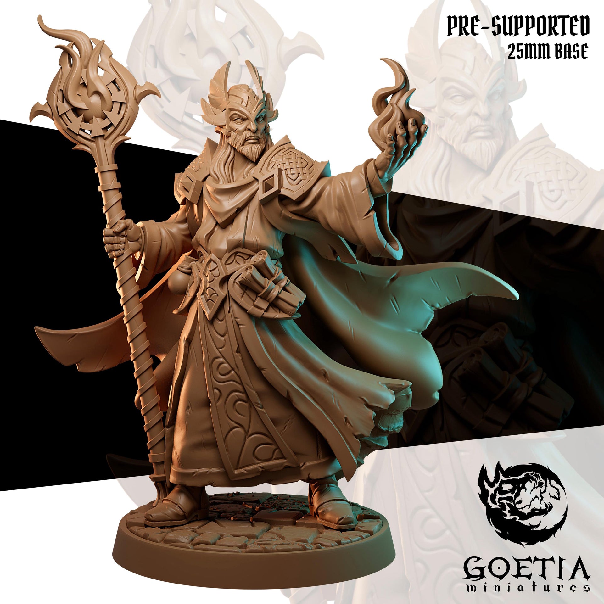 Imhotar Agnamartur, The Time Wielder. Human Sorcerer - Goetia Miniatures | 28mm and 32mm | Wargaming | DnD | Tabletop Roleplaying