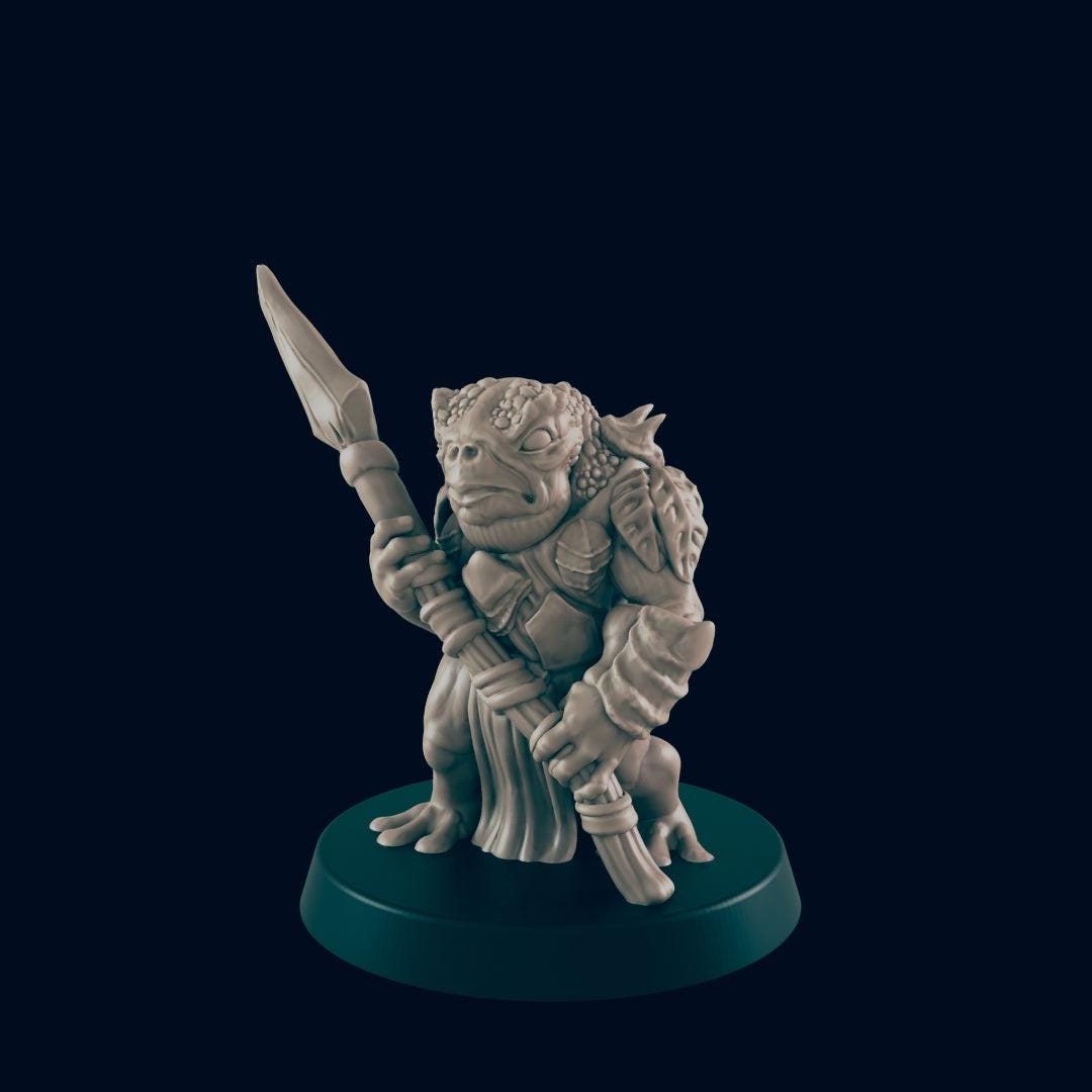 Bullywug Tribe, Frogfolk Warriors - Ec3d | 28mm and 32mm | Wargaming | DnD | Tabletop Roleplaying