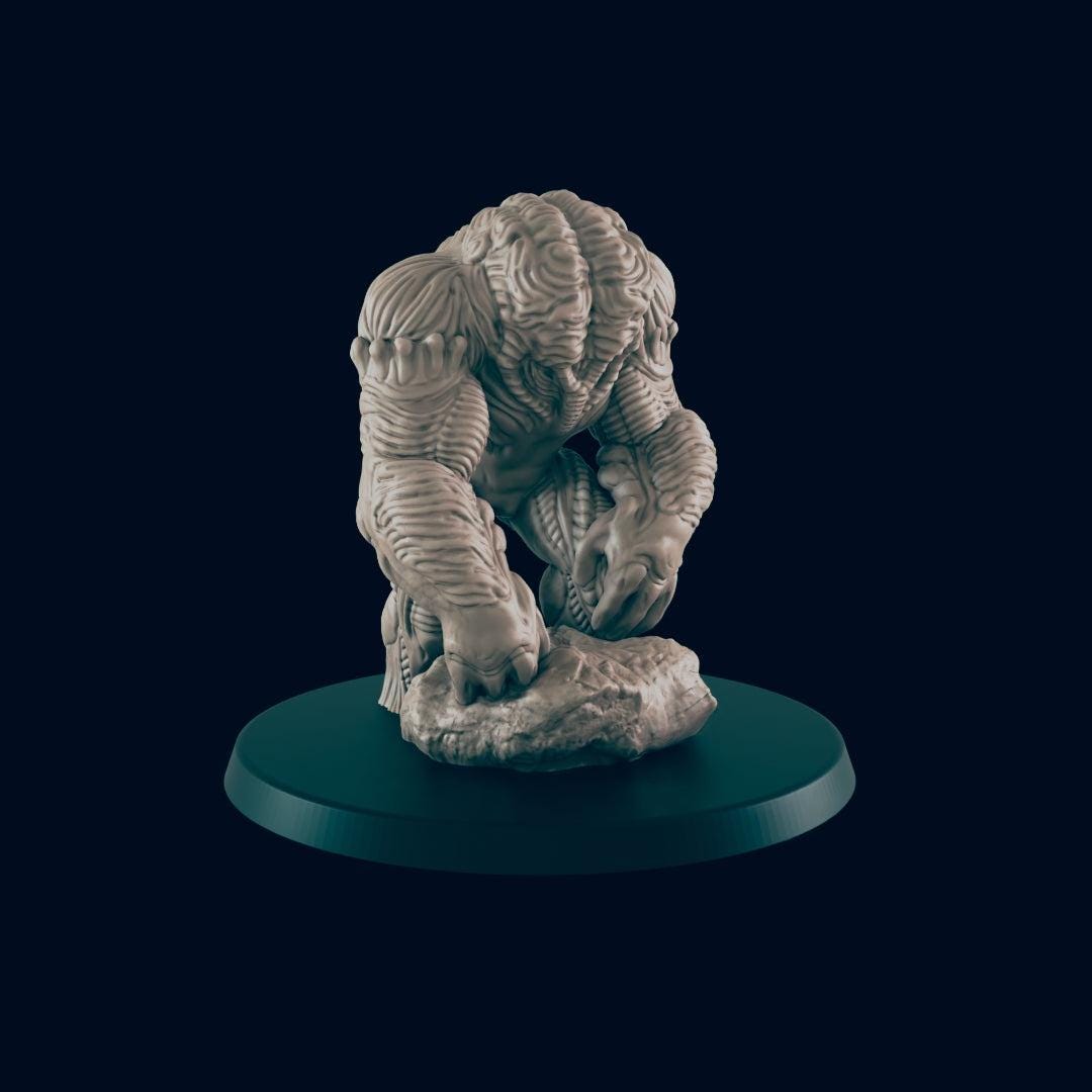 Brain Golem - Ec3d | 28mm and 32mm | Wargaming | DnD | Tabletop Roleplaying