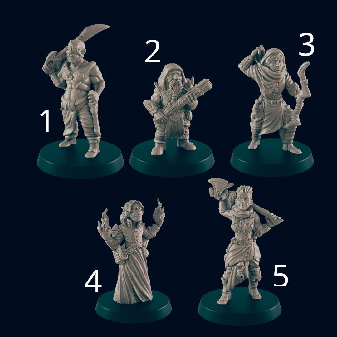 Bandit Crew - Ec3d | 28mm and 32mm | Wargaming | DnD | Tabletop Roleplaying