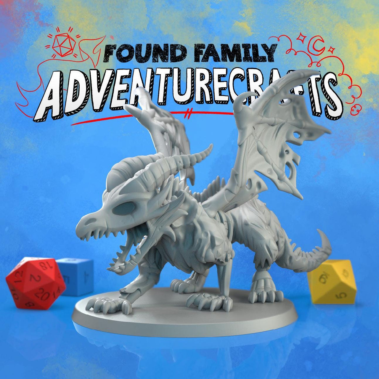 Draco Lich, Undead Skeletal Dragon - Found Family Adventurecrafts | 28mm and 32mm | Wargaming | DnD | Tabletop Roleplaying