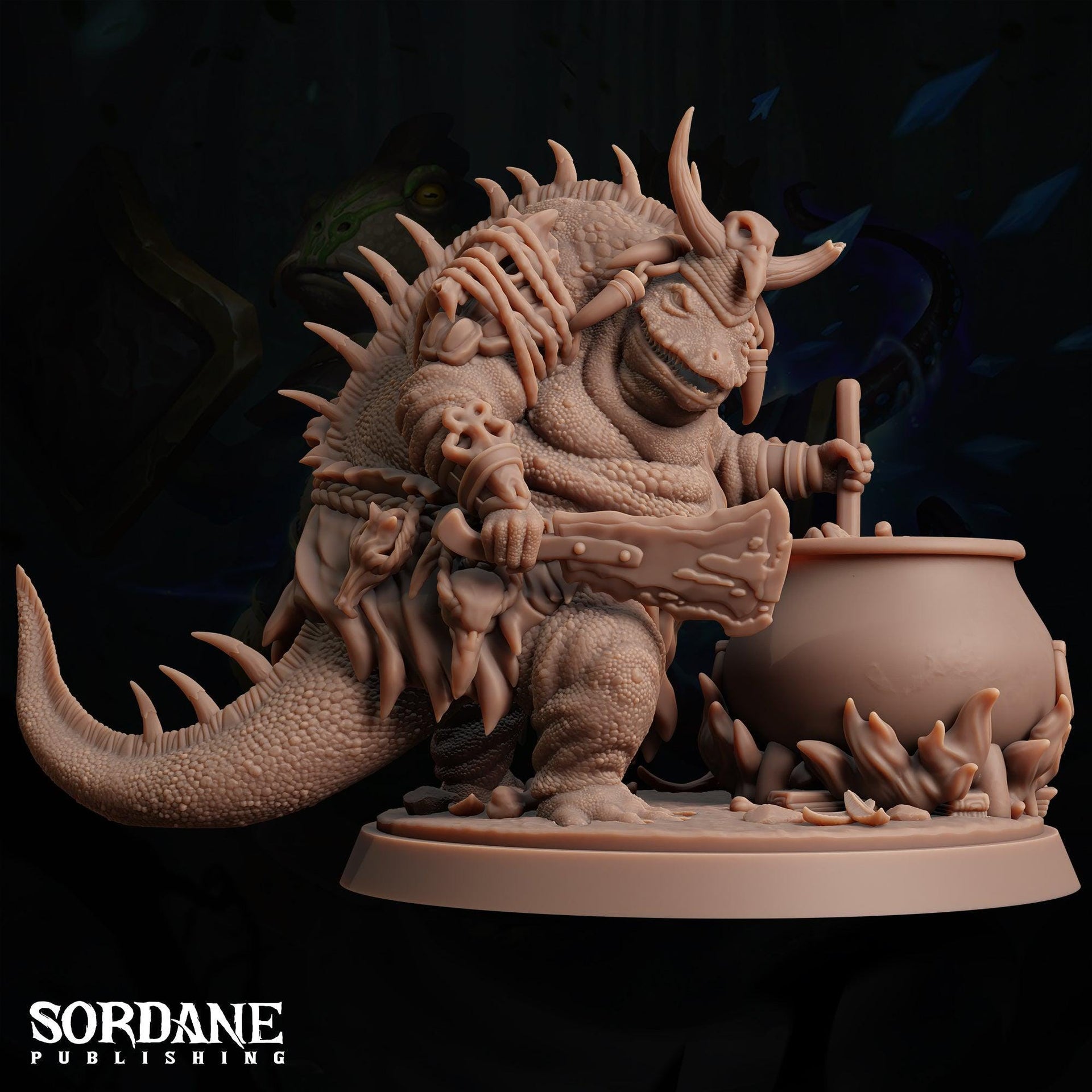 The Devourer, crocodilefolk Cook - Sordane Publishing | 28mm and 32mm | Wargaming | DnD | Tabletop Roleplaying