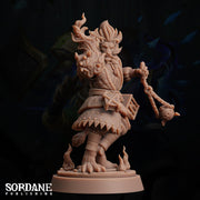 Preacher of the Scorched Hand, Catfolk Cleric - Sordane Publishing | 28mm and 32mm | Wargaming | DnD | Tabletop Roleplaying