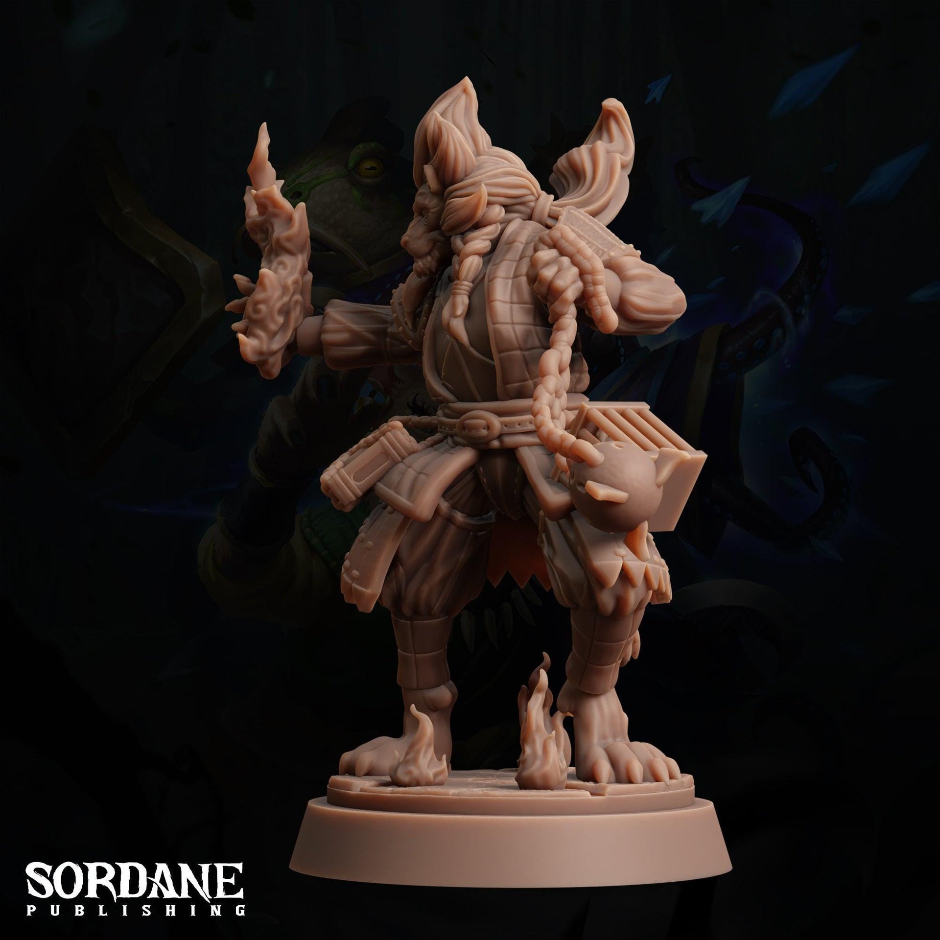 Preacher of the Scorched Hand, Catfolk Cleric - Sordane Publishing | 28mm and 32mm | Wargaming | DnD | Tabletop Roleplaying