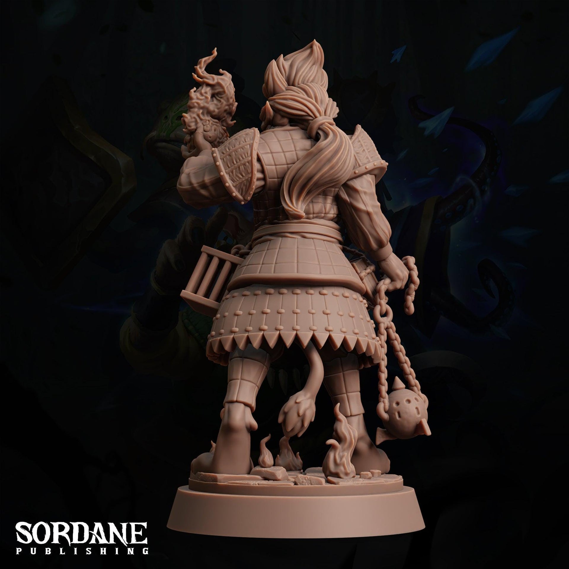 Preacher of the Scorched Hand, Catfolk Cleric - Sordane Publishing | 28mm and 32mm | Wargaming | DnD | Tabletop Roleplaying