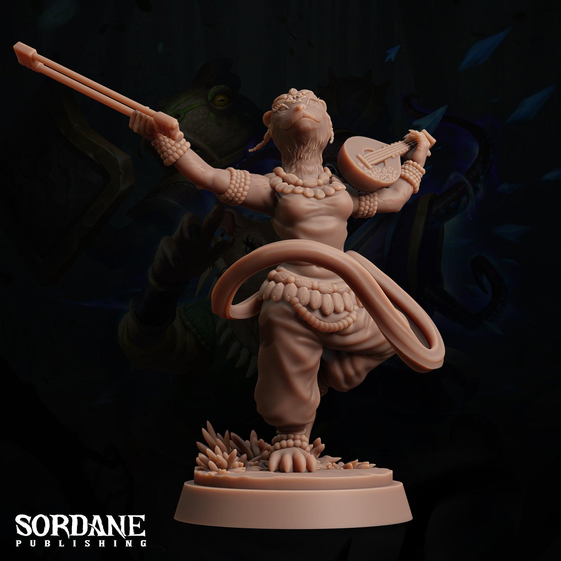 Muste Bard, Otterfolk traveller - Sordane Publishing | 28mm and 32mm | Wargaming | DnD | Tabletop Roleplaying