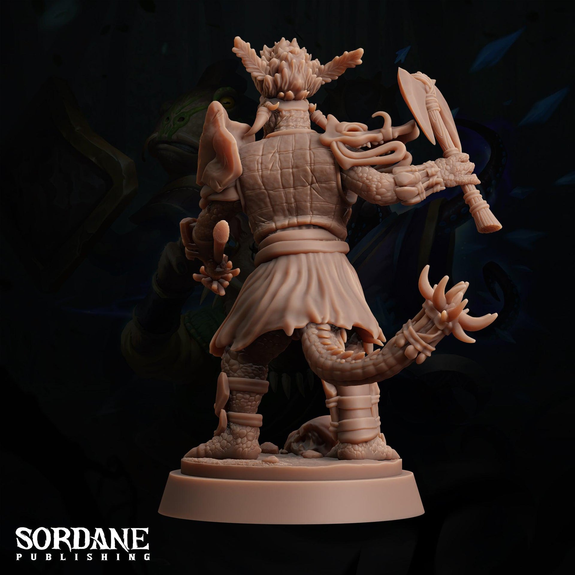 Maka Warboss, crocodilefolk Warrior - Sordane Publishing | 28mm and 32mm | Wargaming | DnD | Tabletop Roleplaying