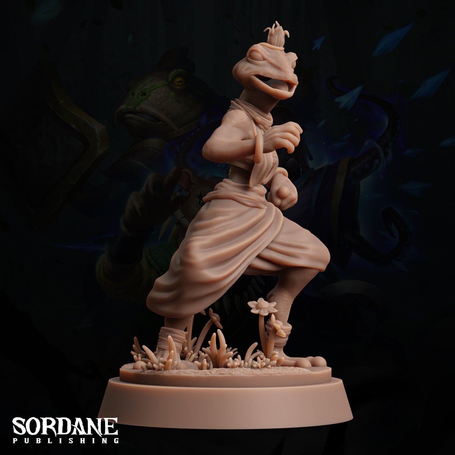 Anaka, Lizardfolk villager - Sordane Publishing | 28mm and 32mm | Wargaming | DnD | Tabletop Roleplaying