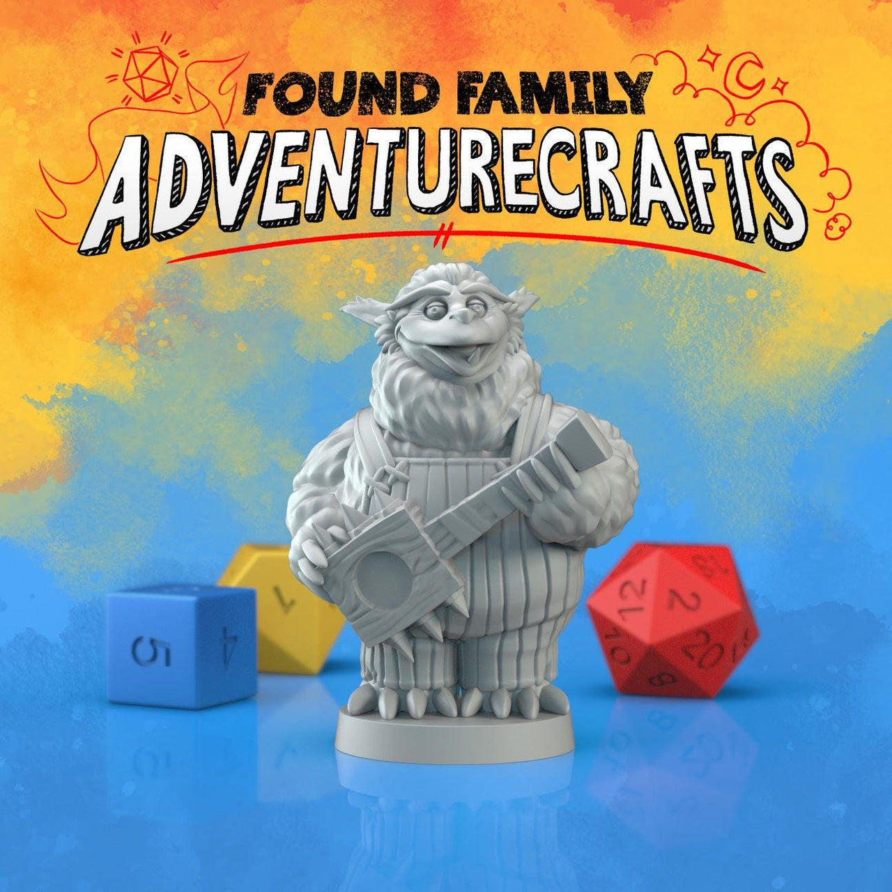 Billy bob bugbear, animatronic bard - Found Family Adventurecrafts | 28mm and 32mm | Wargaming | DnD | Tabletop Roleplaying