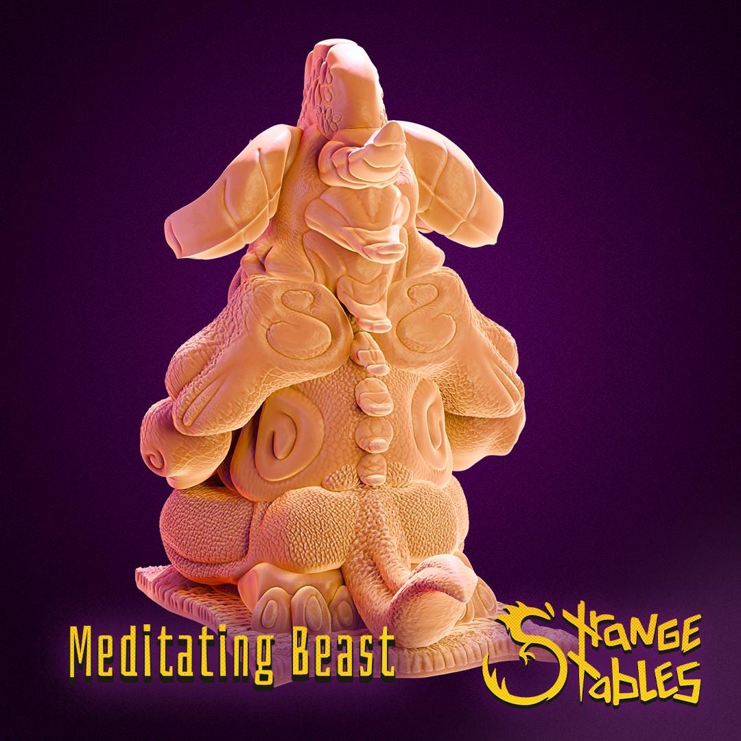 Meditating Beast - Strange Stables | 28mm and 32mm | Wargaming | DnD | Tabletop Roleplaying