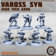 Vaross Syn Gang, High Tech Gang- Print Minis | 28mm and 32mm | Wargaming | DnD | Tabletop Roleplaying