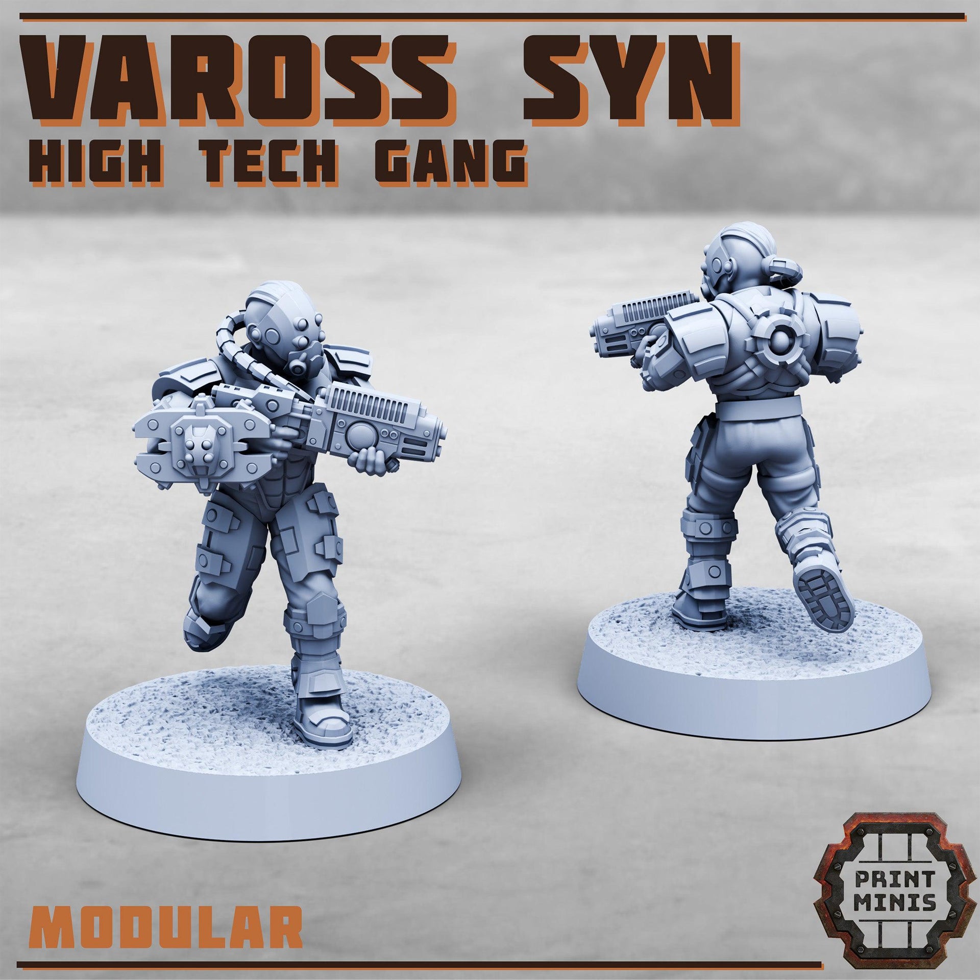 Vaross Syn Gang, High Tech Gang- Print Minis | 28mm and 32mm | Wargaming | DnD | Tabletop Roleplaying