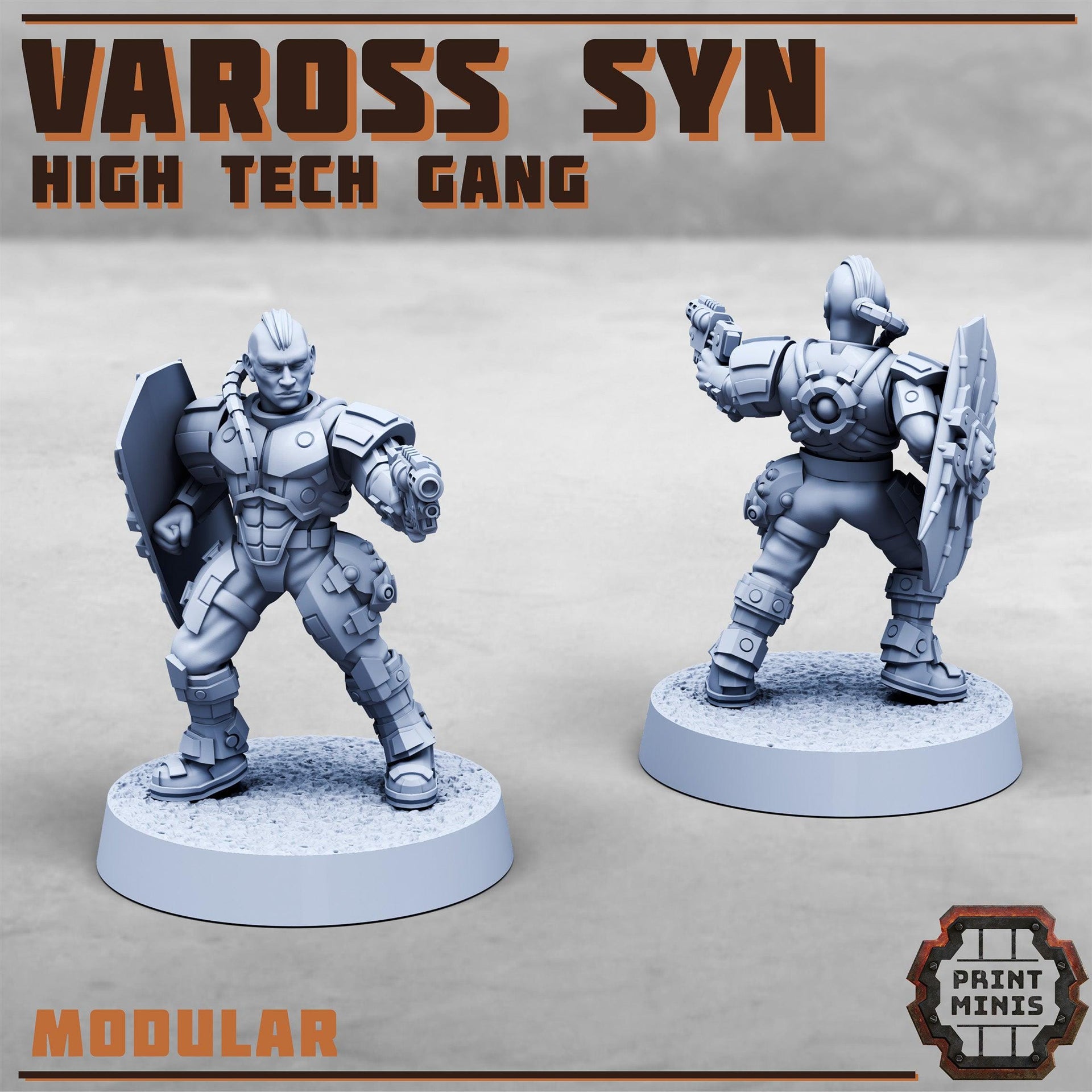 Vaross Syn Gang, High Tech Gang- Print Minis | 28mm and 32mm | Wargaming | DnD | Tabletop Roleplaying