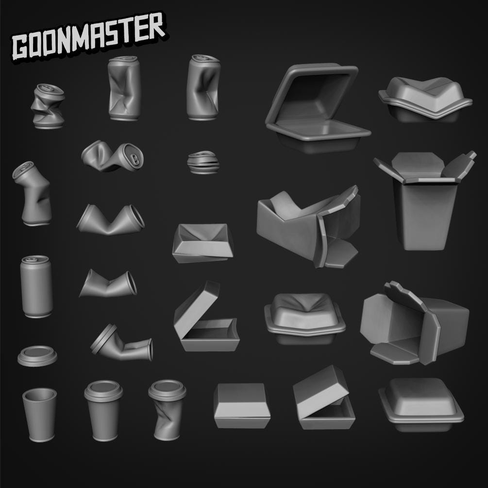 Street Trash - Goonmaster Basing Bits | 28mm and 32mm | Wargaming | DnD | Tabletop Roleplaying