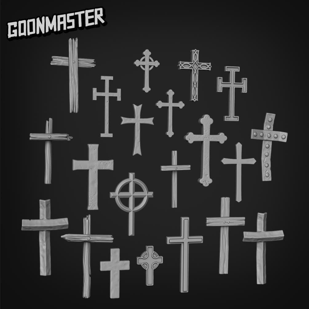 Crucifix - Goonmaster Basing Bits | 28mm and 32mm | Wargaming | DnD | Tabletop Roleplaying