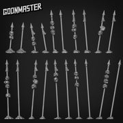 Skulls on Spikes - Goonmaster Basing Bits | 28mm and 32mm | Wargaming | DnD | Tabletop Roleplaying