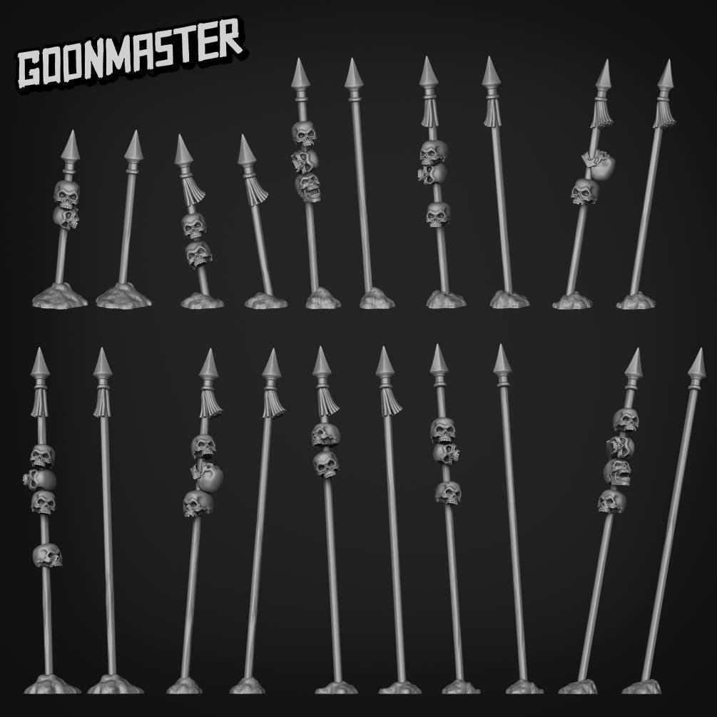 Skulls on Spikes - Goonmaster Basing Bits | 28mm and 32mm | Wargaming | DnD | Tabletop Roleplaying