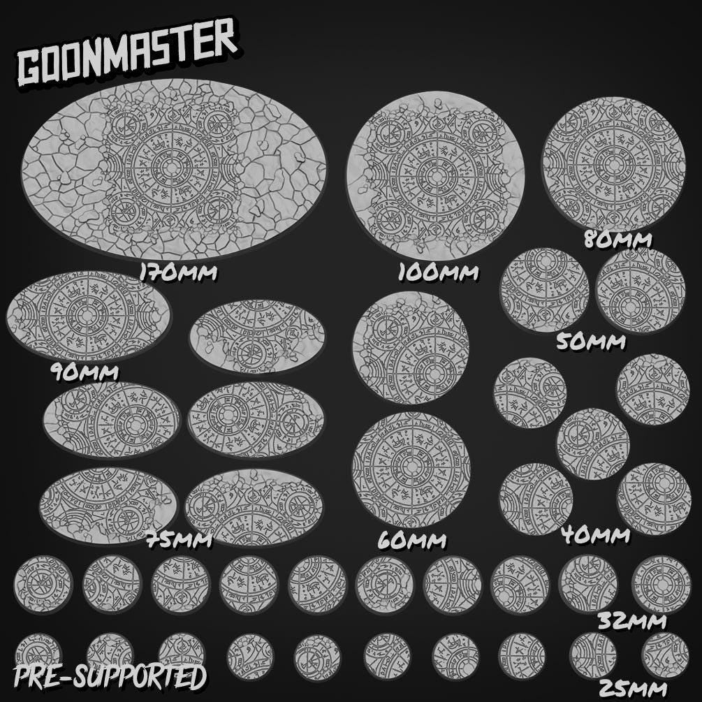 Occult Circle Carving Bases - Goonmaster | 28mm and 32mm | Wargaming | DnD | Tabletop Roleplaying