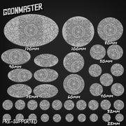 Occult Circle Carving Bases - Goonmaster | 28mm and 32mm | Wargaming | DnD | Tabletop Roleplaying