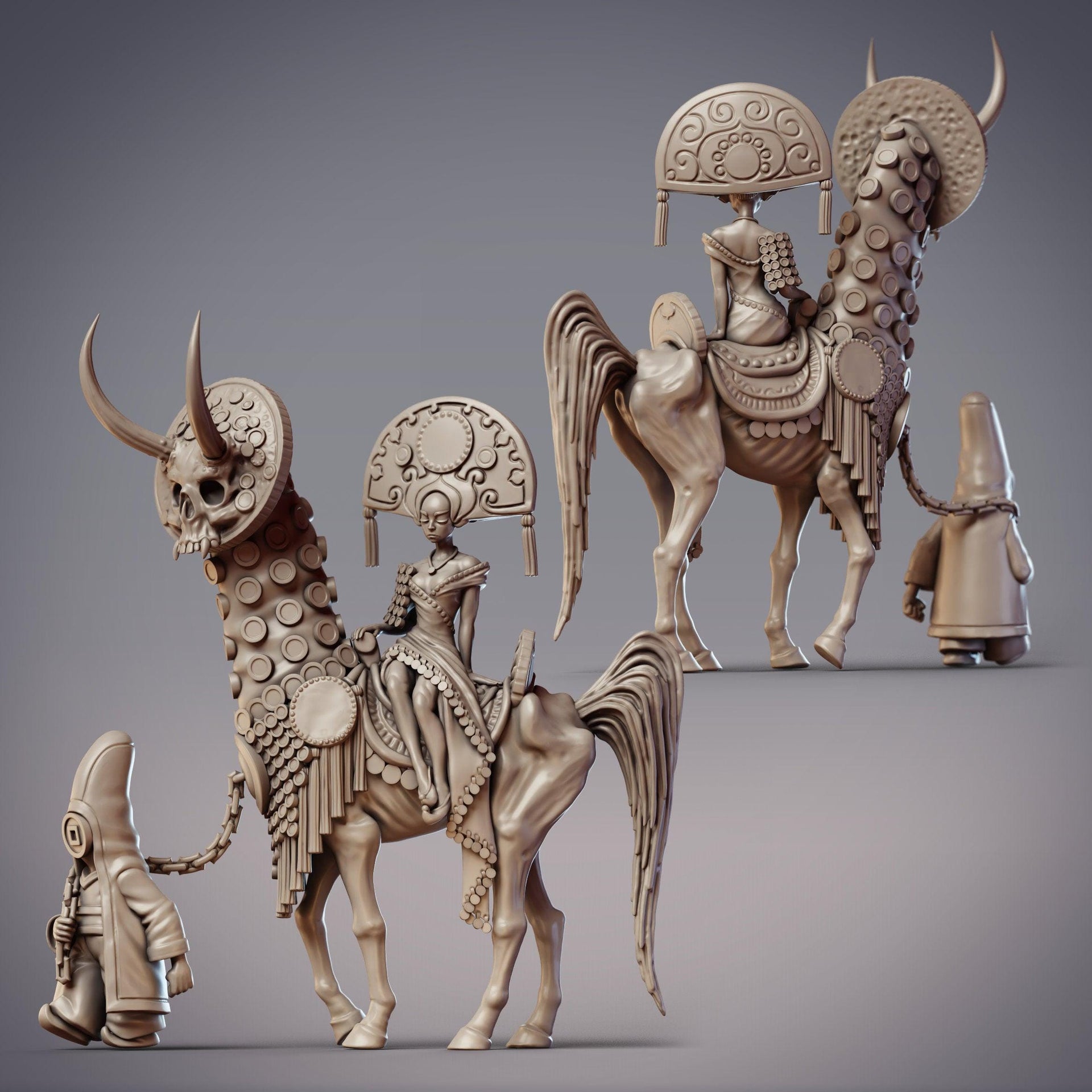 Usurer Muqarid Aziza al-Qadiri, Undead Horse Mount - CobraMode | 28mm and 32mm | Wargaming | DnD | Tabletop Roleplaying