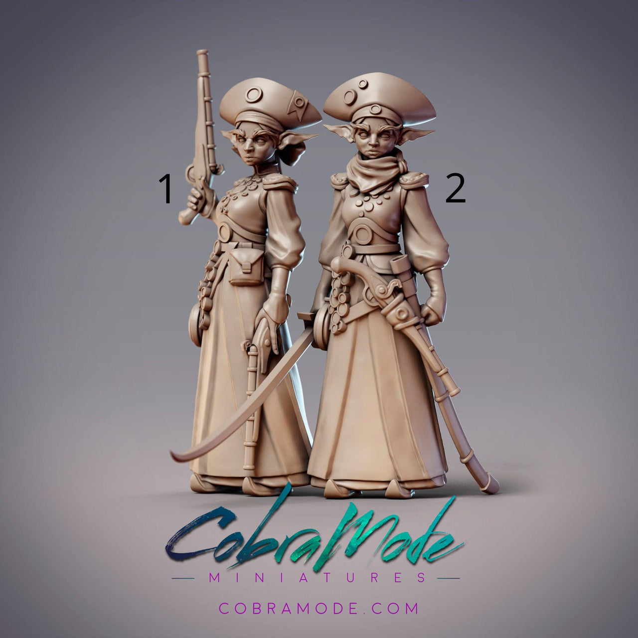 Taforalt Mercenaries Dihya & Dahna, Elf Swashbucklers - CobraMode | 28mm and 32mm | Wargaming | DnD | Tabletop Roleplaying