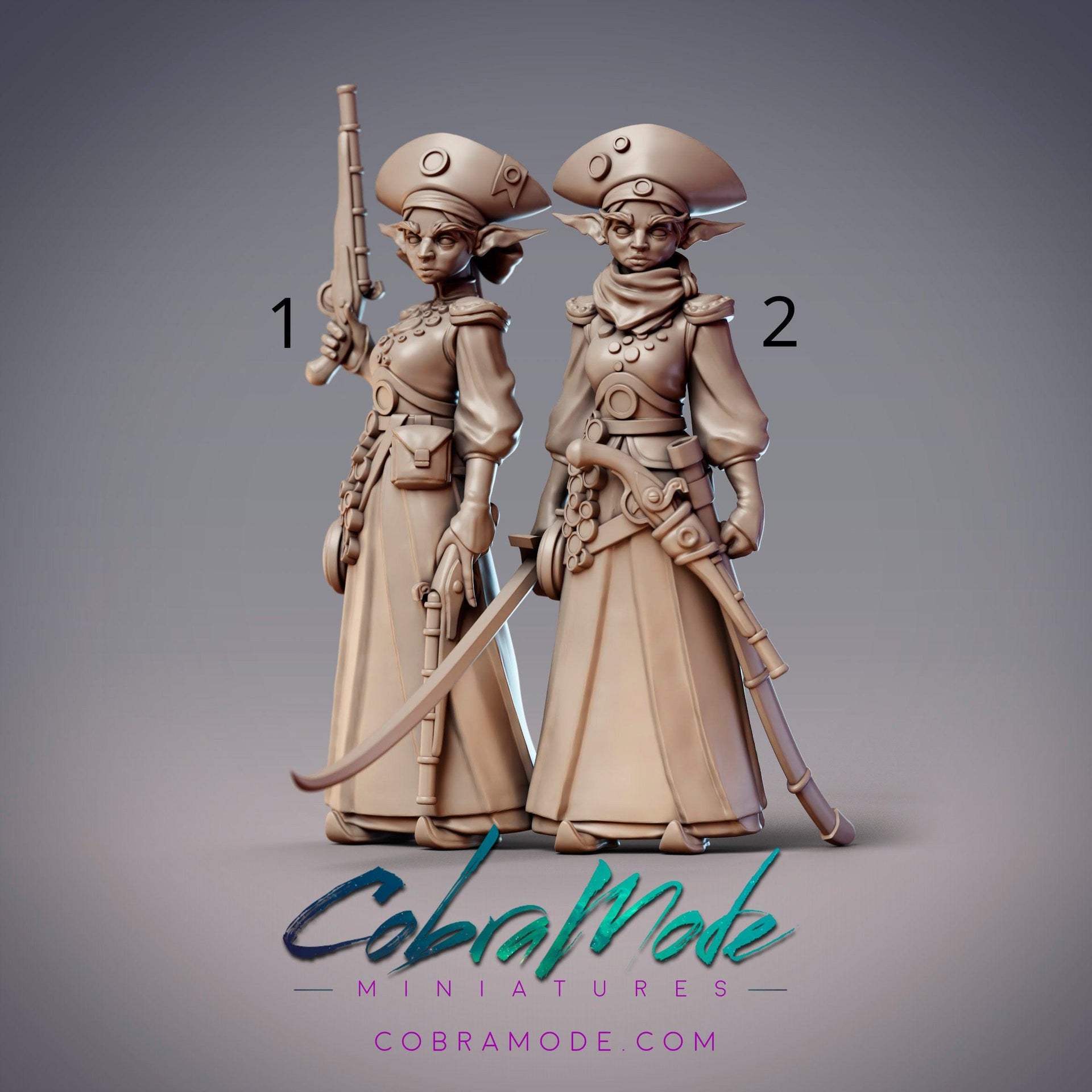 Taforalt Mercenaries Dihya & Dahna, Elf Swashbucklers - CobraMode | 28mm and 32mm | Wargaming | DnD | Tabletop Roleplaying