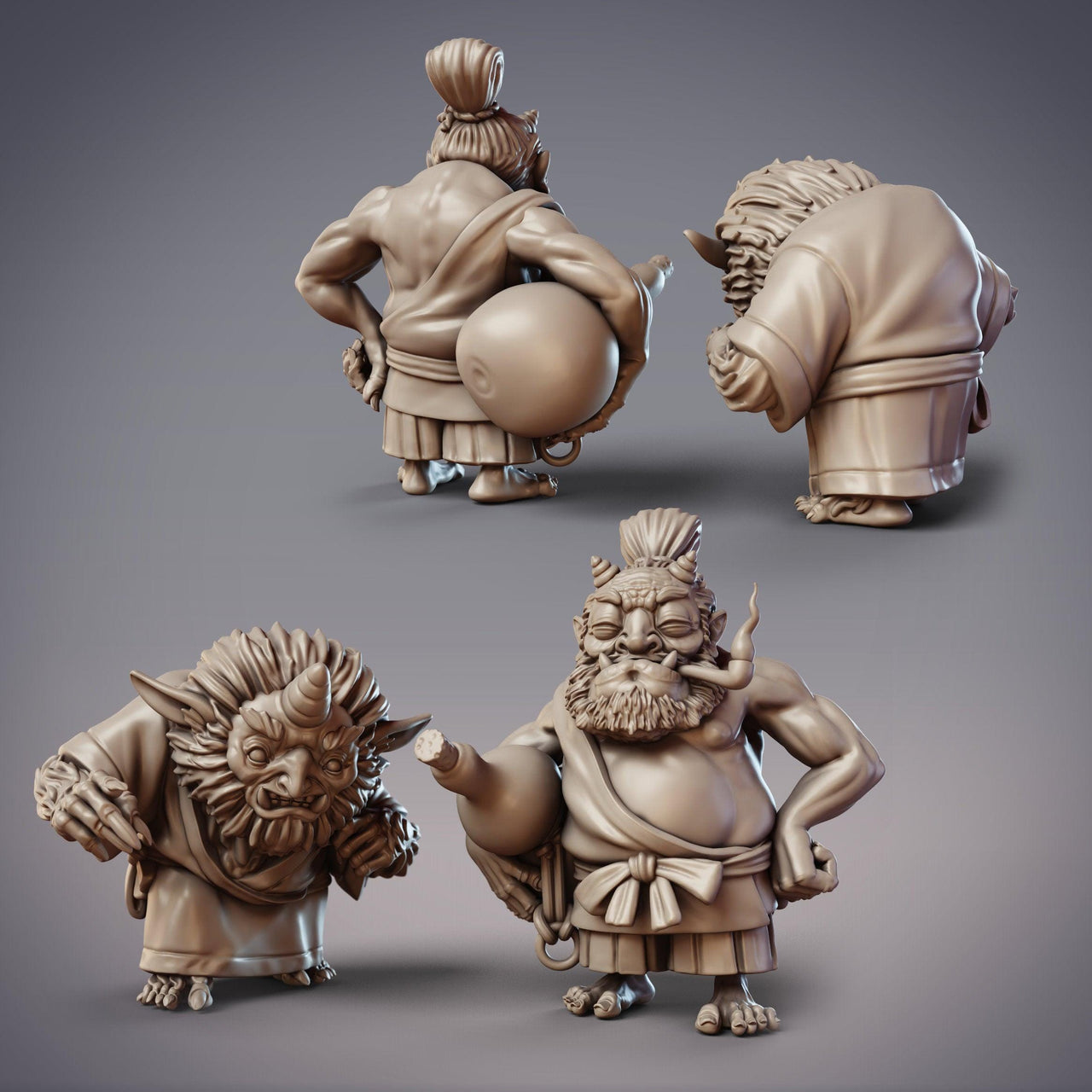 Oni Vassals Hoju & Shukai, Demon Villagers - CobraMode | 28mm and 32mm | Wargaming | DnD | Tabletop Roleplaying